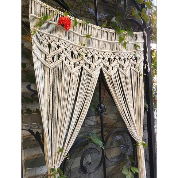 Bohemian Macrame Braided Rope Curtain/Tapestry - Picture 4 of 10